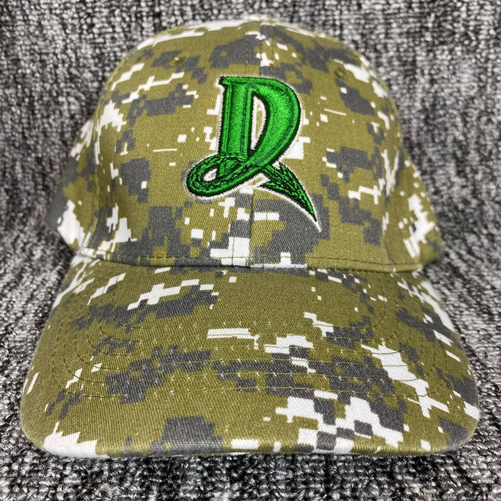 Dayton Dragons Digital Camo Hat Baseball Cap Embroidered D Logo MiLB Military